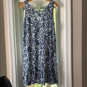 Lilly Pulitzer Blue and White Sleeveless Dress
